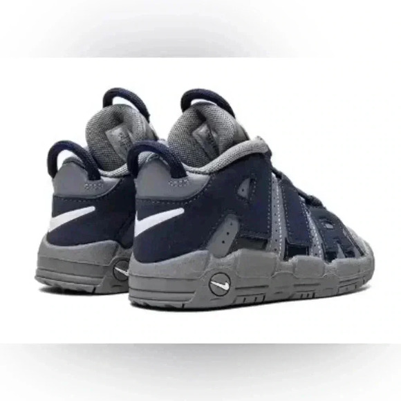 NIKE AIR MORE UPTEMPO (PS) COOL GREY-MIDNIGHT NAVY BLUE-WHITE  [DM3318-009] - Picture 5 of 14